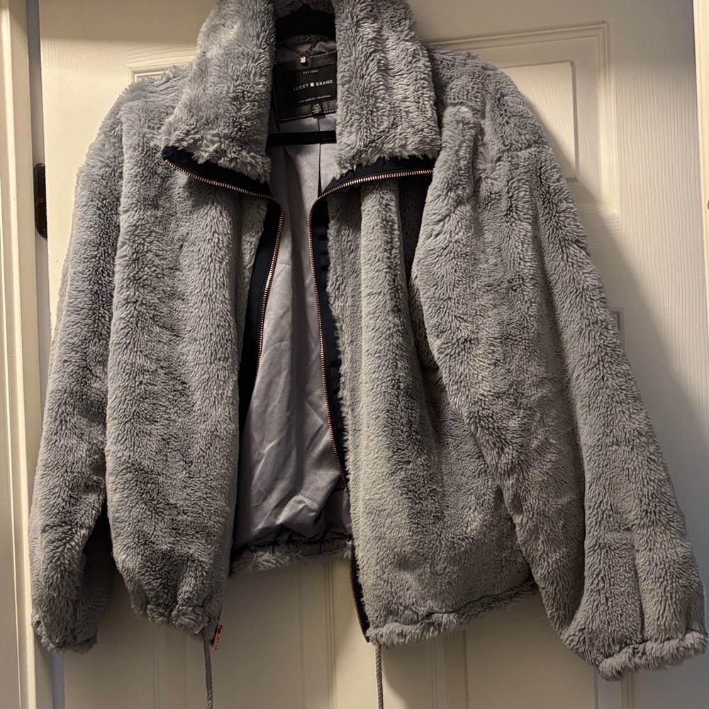 Gray Faux Fur Lucky Brand Jacket